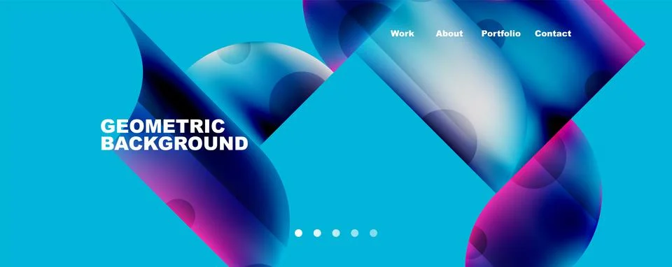 Circle, round elements and lines geometric abstract background. Vector Illustrazione stock