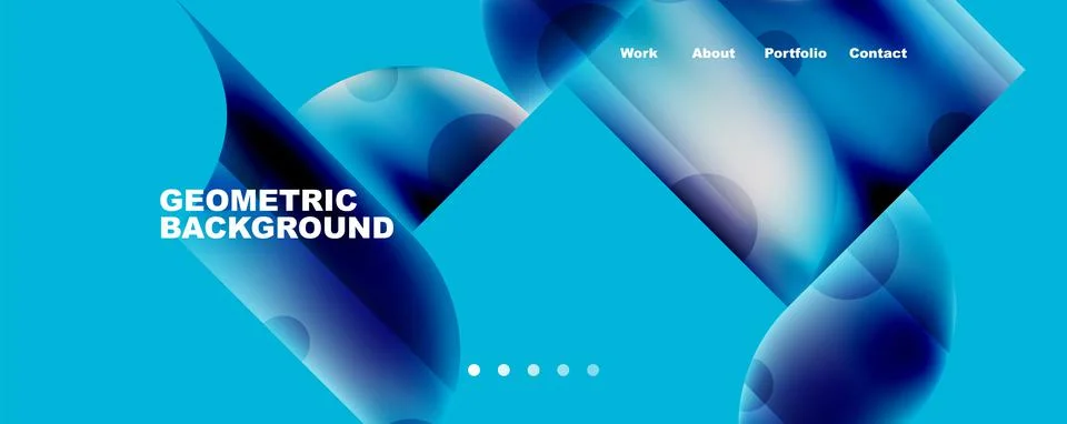 Circle, round elements and lines geometric abstract background. Vector Illustrazione stock