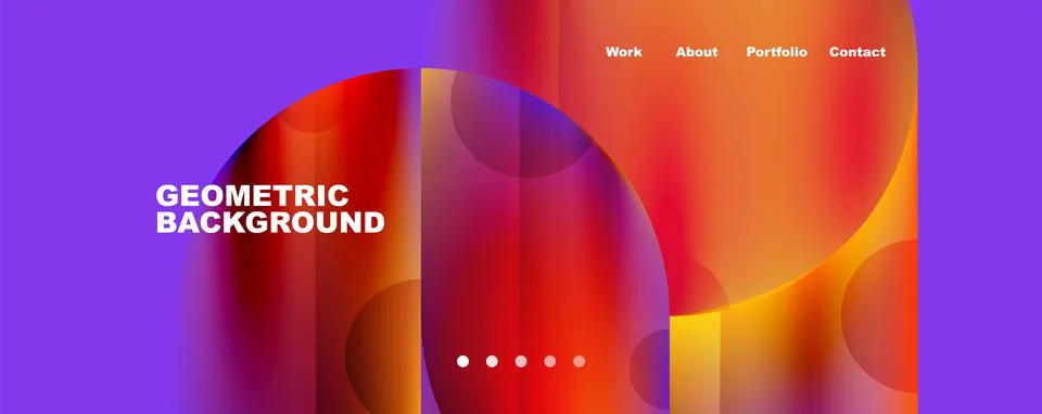Circle, round elements and lines geometric abstract background. Vector Stock Illustration