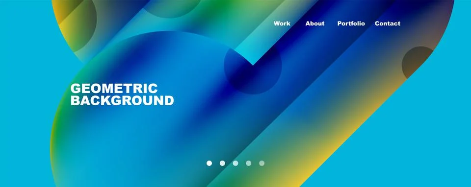 Circle, round elements and lines geometric abstract background. Vector Illustrazione stock