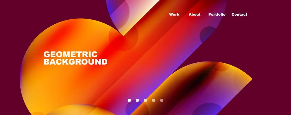 Circle, round elements and lines geometric abstract background. Vector Stock Illustration