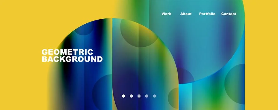 Circle, round elements and lines geometric abstract background. Vector Stockillustratie