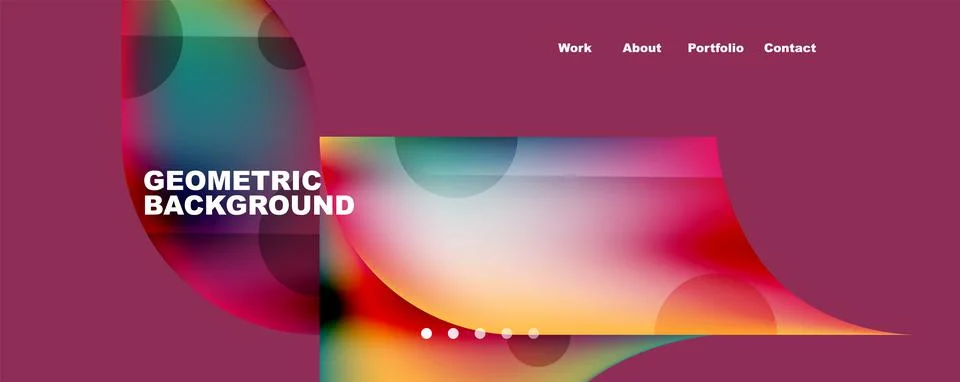 Circle, round elements and lines geometric abstract background. Vector Illustrazione stock