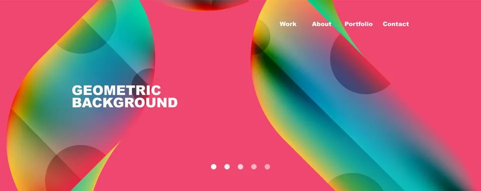 Circle, round elements and lines geometric abstract background. Vector Stock Illustration