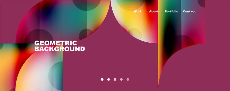 Circle, round elements and lines geometric abstract background. Vector Stock Illustration