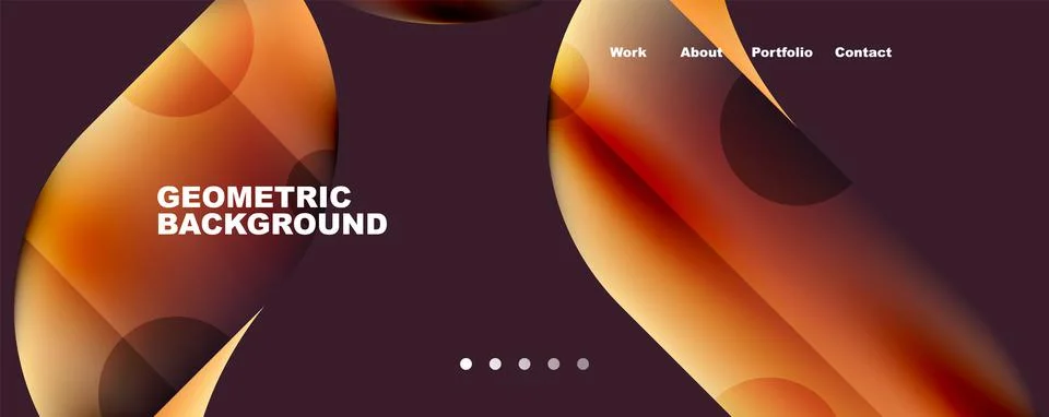 Circle, round elements and lines geometric abstract background. Vector Illustrazione stock