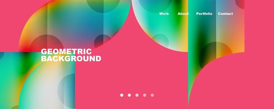 Circle, round elements and lines geometric abstract background. Vector Stock Illustration