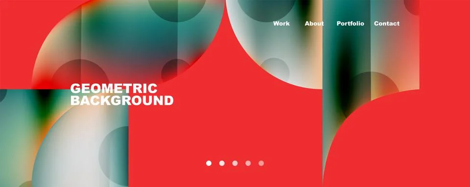 Circle, round elements and lines geometric abstract background. Vector Illustrazione stock