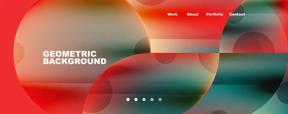 Circle, round elements and lines geometric abstract background. Vector Stockillustratie