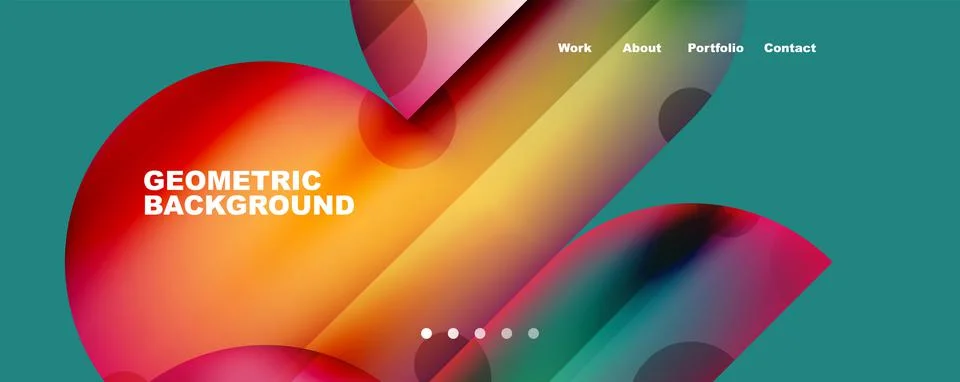 Circle, round elements and lines geometric abstract background. Vector Stock Illustration