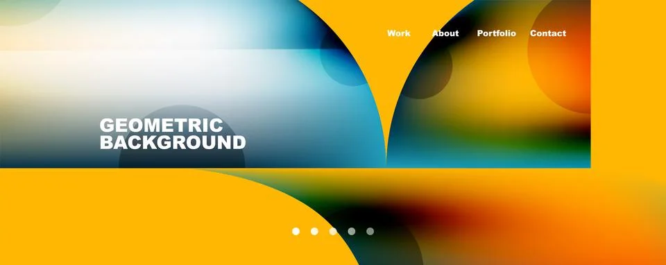 Circle, round elements and lines geometric abstract background. Vector 스톡 일러스트