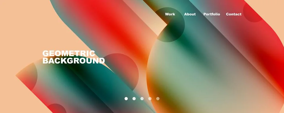 Circle, round elements and lines geometric abstract background. Vector Illustrazione stock