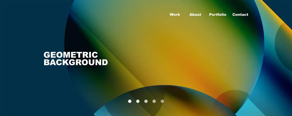 Circle, round elements and lines geometric abstract background. Vector Stock Illustration