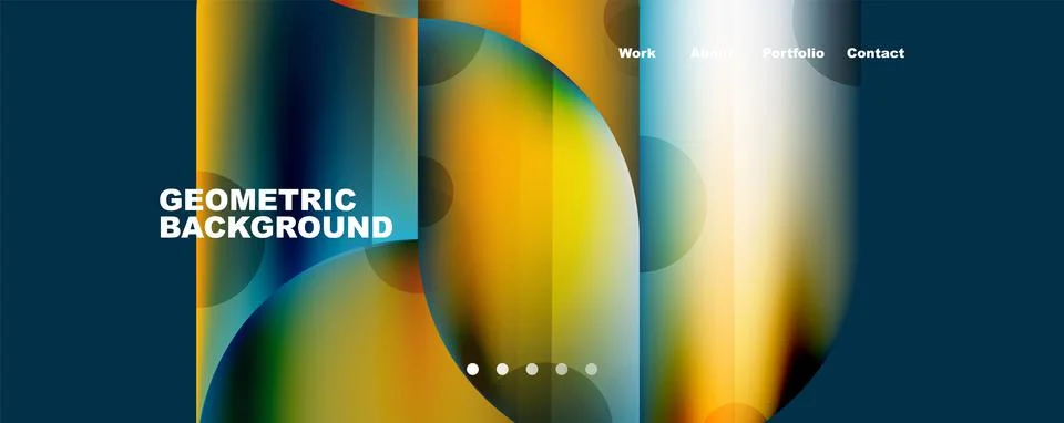 Circle, round elements and lines geometric abstract background. Vector 库存插图