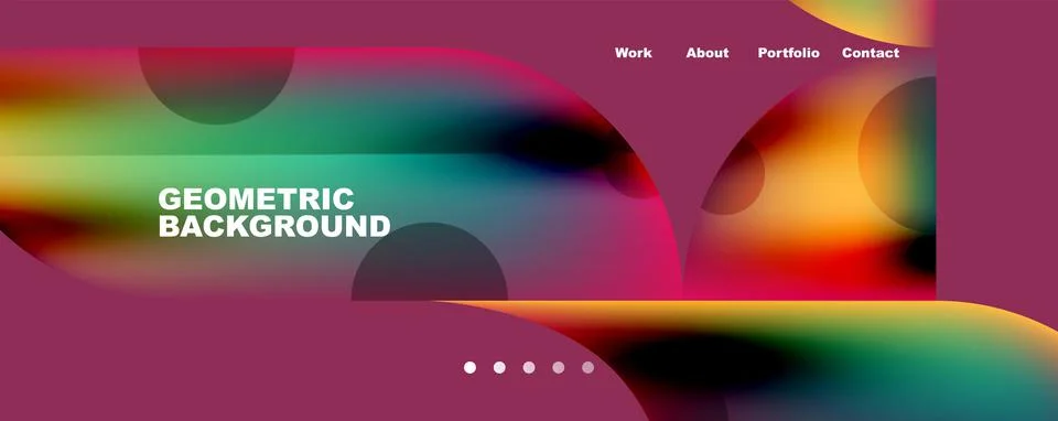 Circle, round elements and lines geometric abstract background. Vector Illustrazione stock