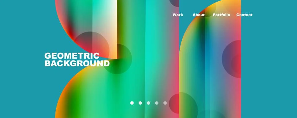 Circle, round elements and lines geometric abstract background. Vector Stock Illustration