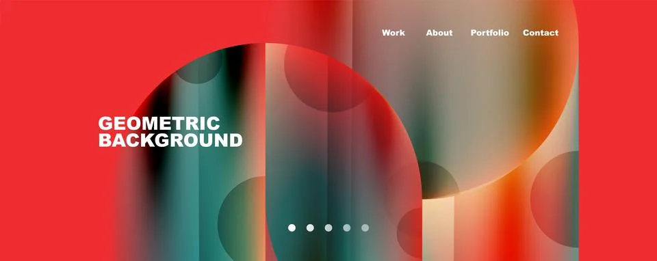 Circle, round elements and lines geometric abstract background. Vector Stock Illustration