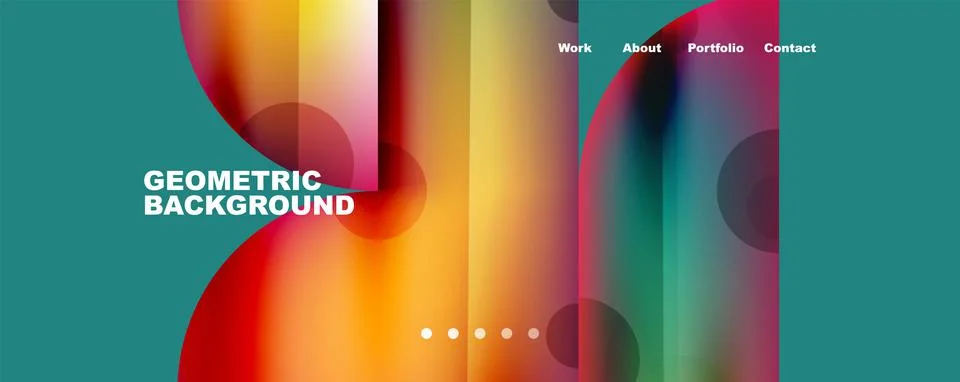 Circle, round elements and lines geometric abstract background. Vector Stock Illustration