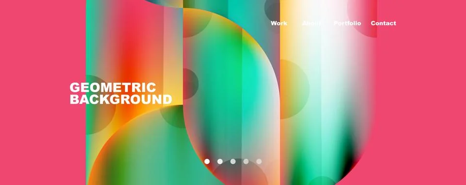 Circle, round elements and lines geometric abstract background. Vector Stock Illustration