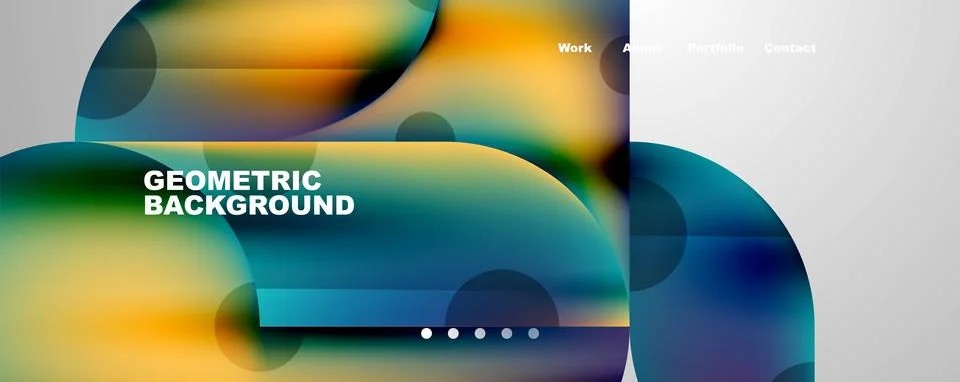 Circle, round elements and lines geometric abstract background. Vector Stock Illustration