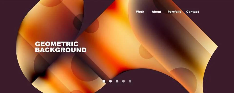 Circle, round elements and lines geometric abstract background. Vector Illustrazione stock