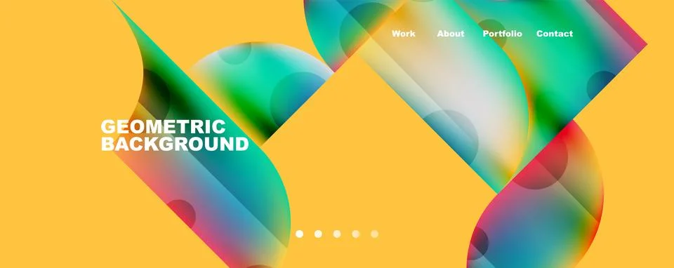 Circle, round elements and lines geometric abstract background. Vector Stock Illustration