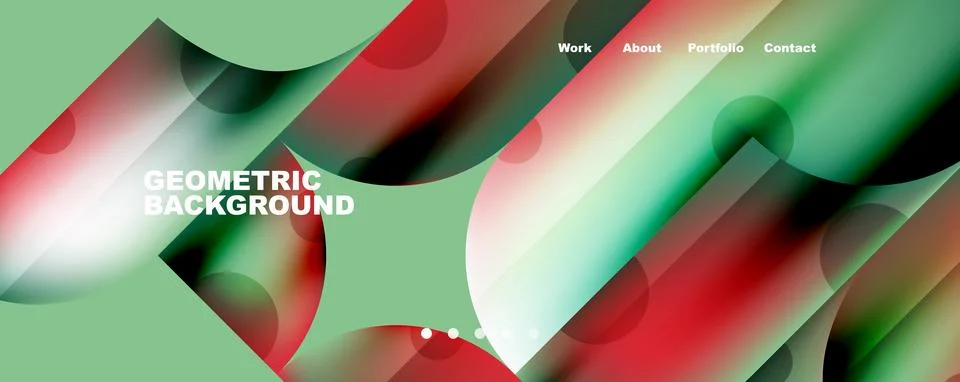 Circle, round elements and lines geometric abstract background. Vector Illustrazione stock