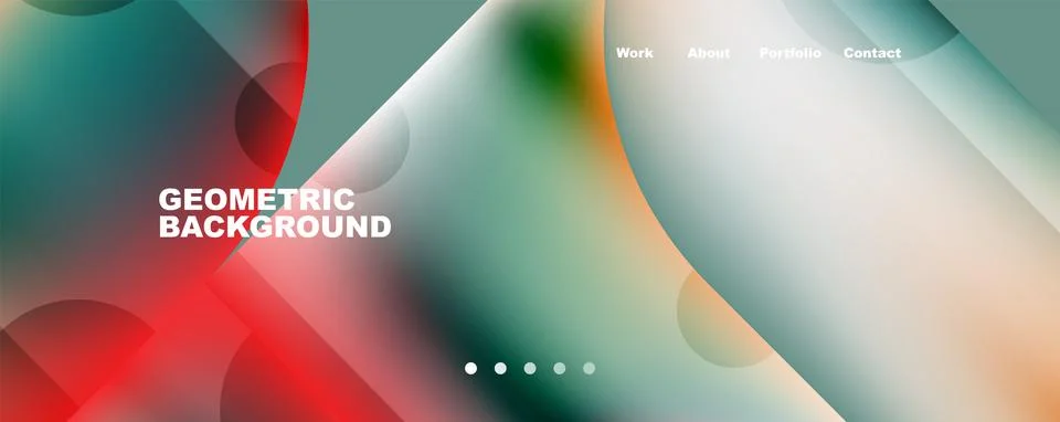 Circle, round elements and lines geometric abstract background. Vector Stockillustratie