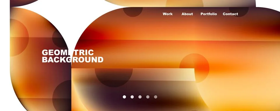 Circle, round elements and lines geometric abstract background. Vector Stock Illustration