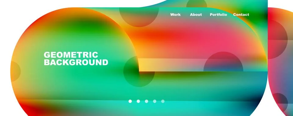 Circle, round elements and lines geometric abstract background. Vector Stock Illustration