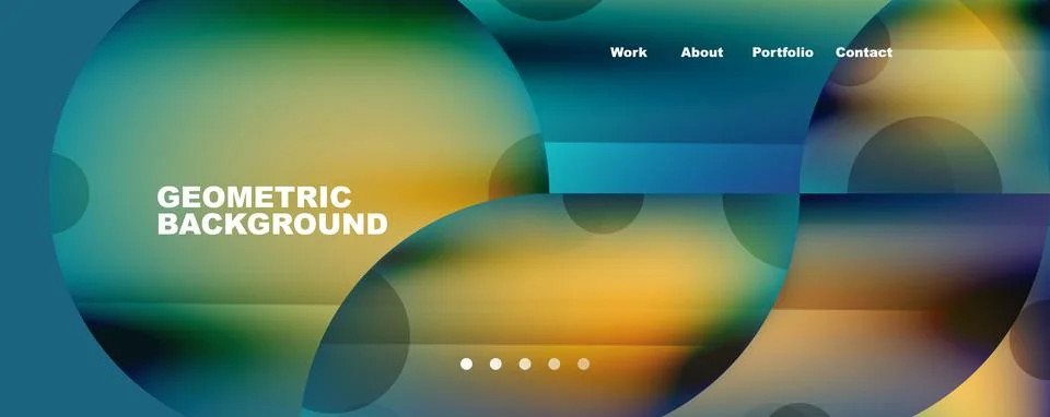 Circle, round elements and lines geometric abstract background. Vector Illustrazione stock