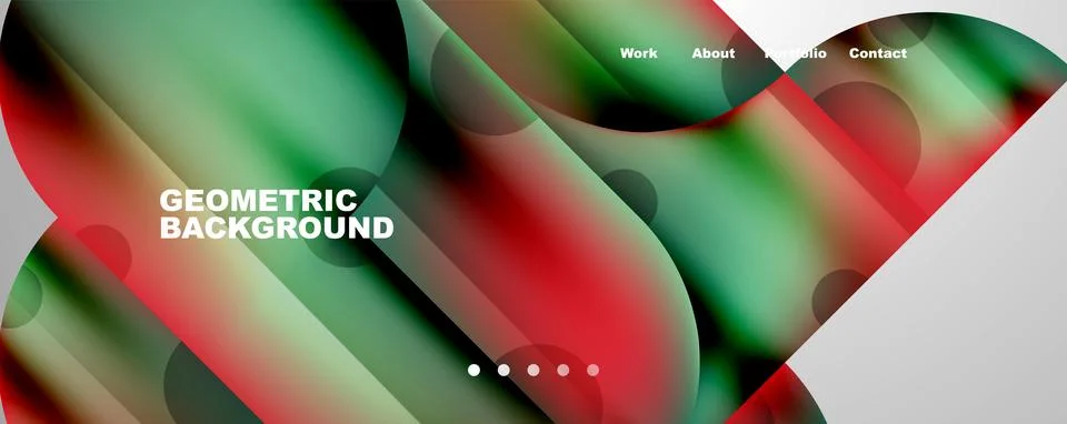 Circle, round elements and lines geometric abstract background. Vector Illustrazione stock