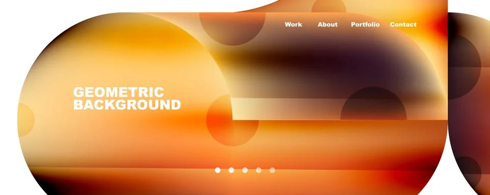Circle, round elements and lines geometric abstract background. Vector Stock Illustration