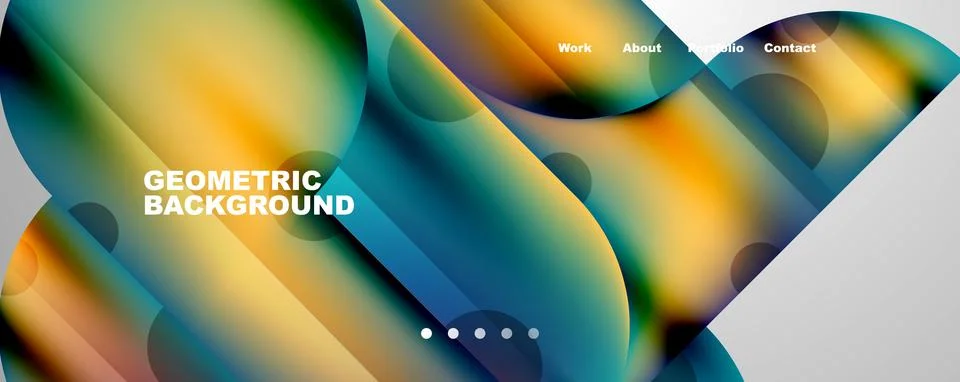 Circle, round elements and lines geometric abstract background. Vector Stock Illustration