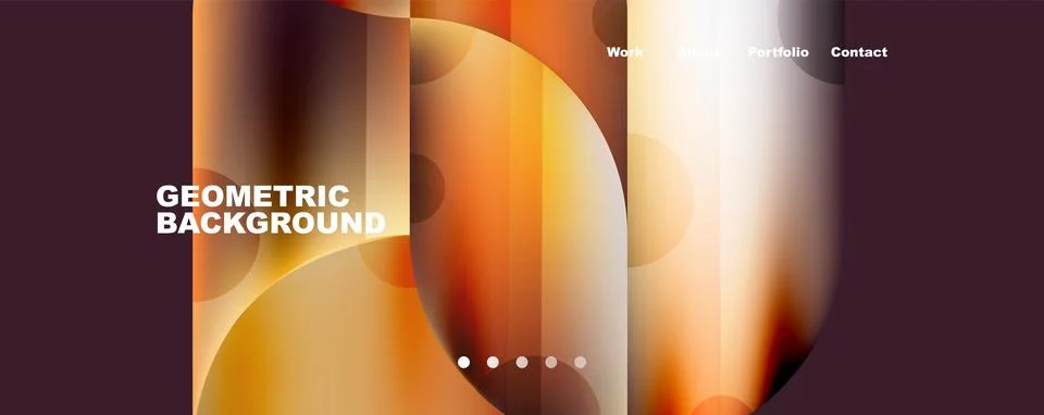 Circle, round elements and lines geometric abstract background. Vector Stock Illustration