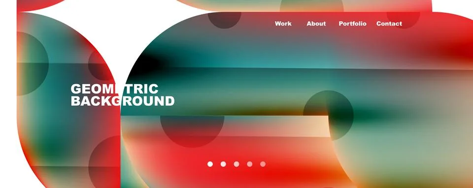 Circle, round elements and lines geometric abstract background. Vector Stock Illustration