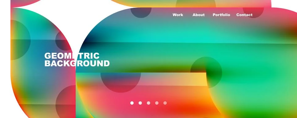 Circle, round elements and lines geometric abstract background. Vector Illustrazione stock