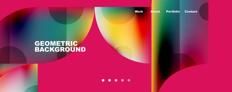 Circle, round elements and lines geometric abstract background. Vector Stock Illustration