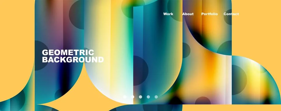 Circle, round elements and lines geometric abstract background. Vector 库存插图