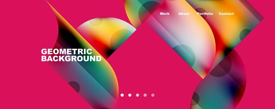 Circle, round elements and lines geometric abstract background. Vector Stock Illustration