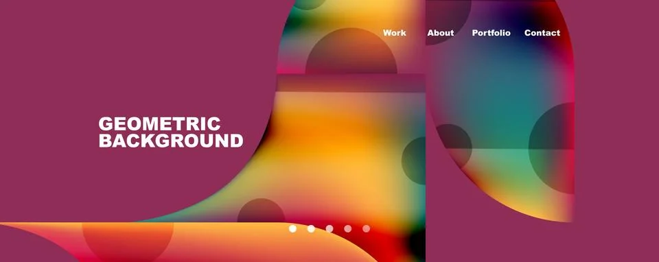 Circle, round elements and lines geometric abstract background. Vector 库存插图