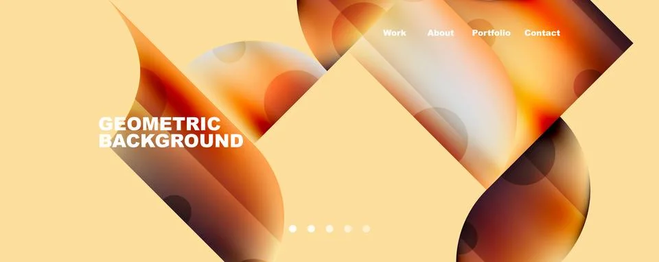 Circle, round elements and lines geometric abstract background. Vector Stock Illustration