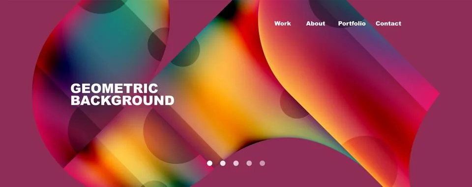 Circle, round elements and lines geometric abstract background. Vector Illustrazione stock