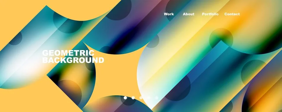 Circle, round elements and lines geometric abstract background. Vector 库存插图