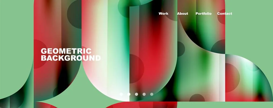Circle, round elements and lines geometric abstract background. Vector Stock Illustration