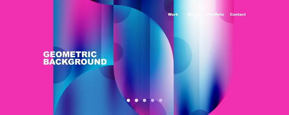Circle, round elements and lines geometric abstract background. Vector Illustrazione stock