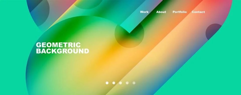 Circle, round elements and lines geometric abstract background. Vector Stock Illustration