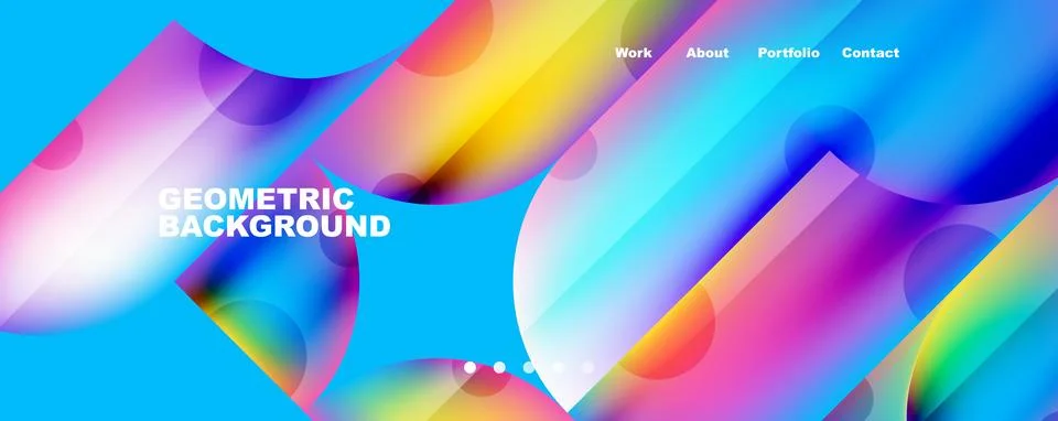 Circle, round elements and lines geometric abstract background. Vector Illustrazione stock