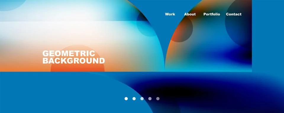 Circle, round elements and lines geometric abstract background. Vector Stock Illustration