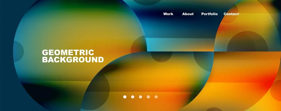 Circle, round elements and lines geometric abstract background. Vector 스톡 일러스트